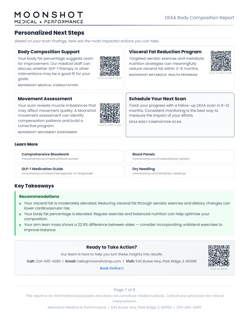 DEXA report next steps and action plan